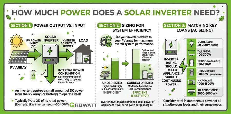 how much power does a solar inverter need