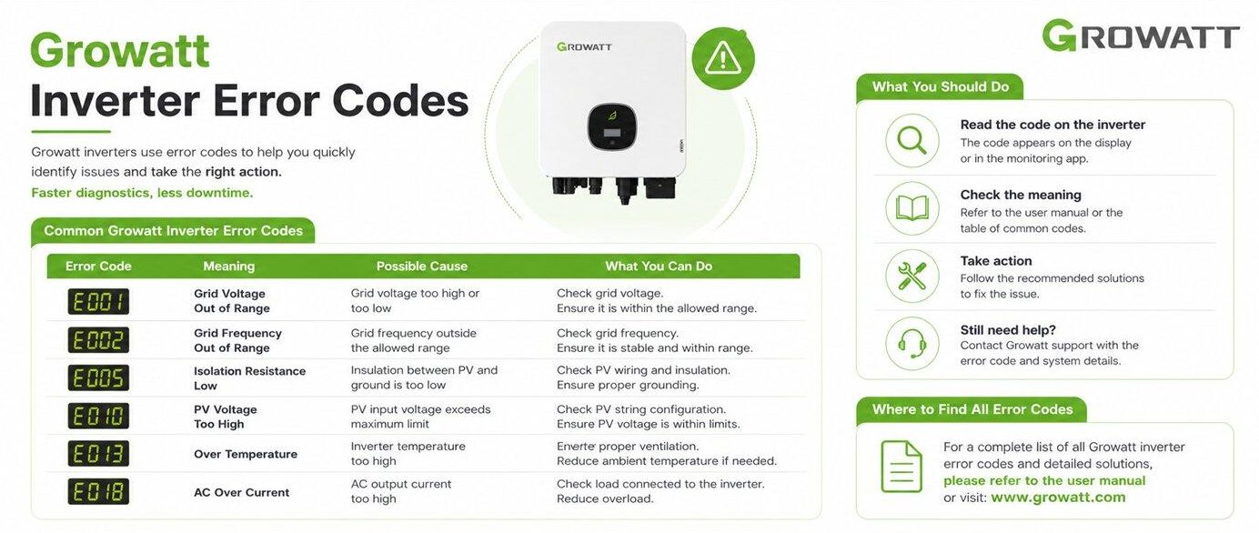 Growatt Inverter Error Codes