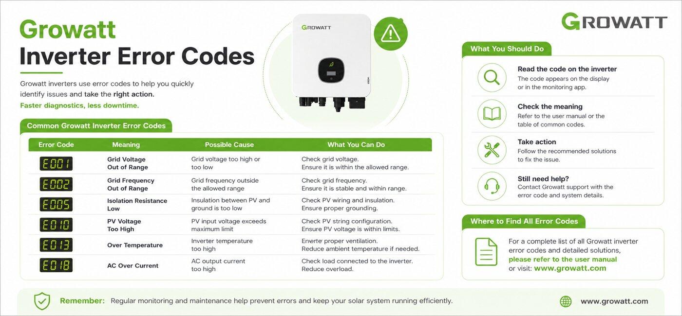 Growatt Inverter Error Codes