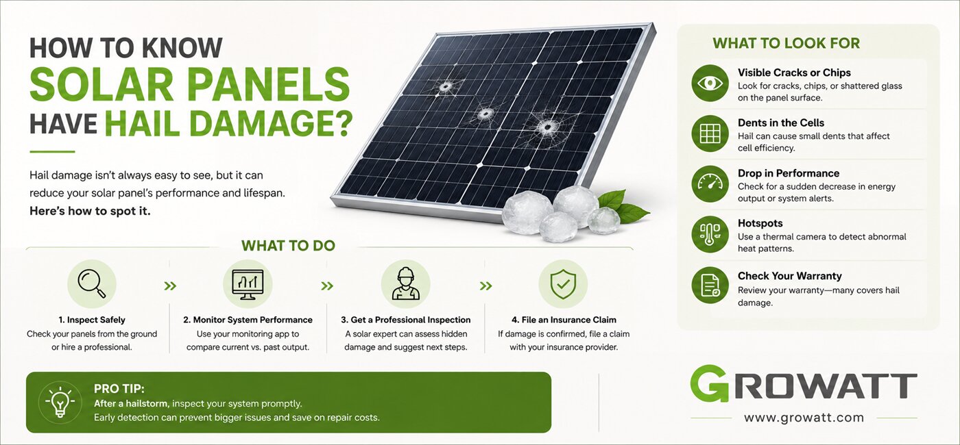 How to know Solar Panels have Hail Damage