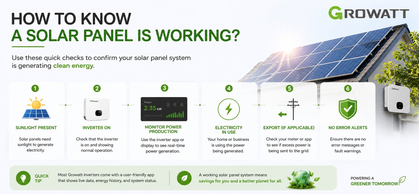 How to know a solar panel is working