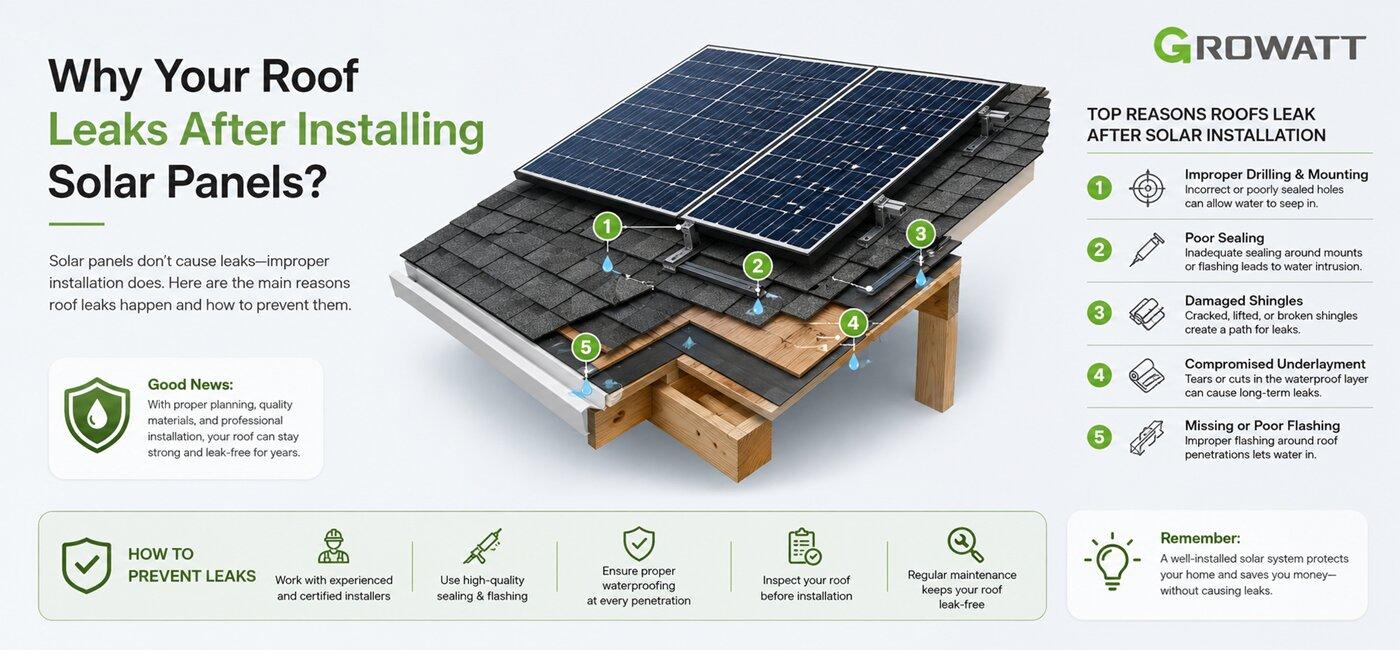 Why Your Roof Leaks After Installing Solar Panels