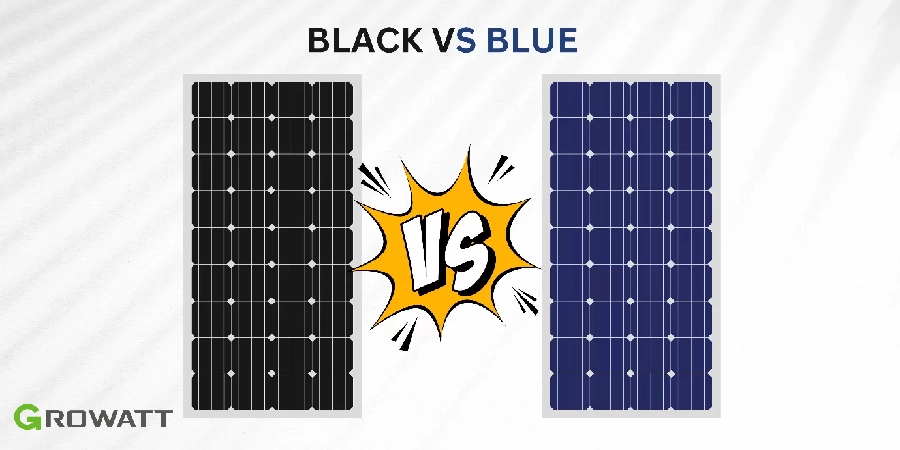 black and blue solar panels