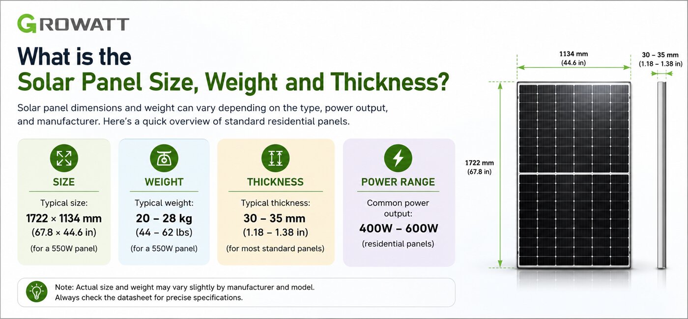 what is the Solar Panel Size and Weight and thickness
