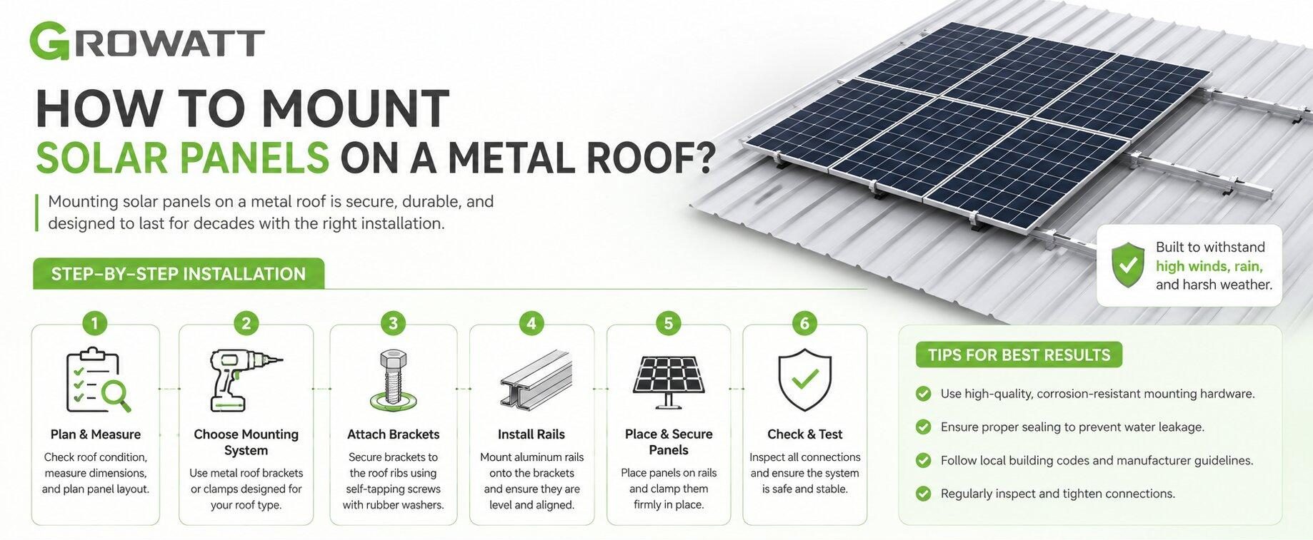 How to mount solar panels on a metal roof