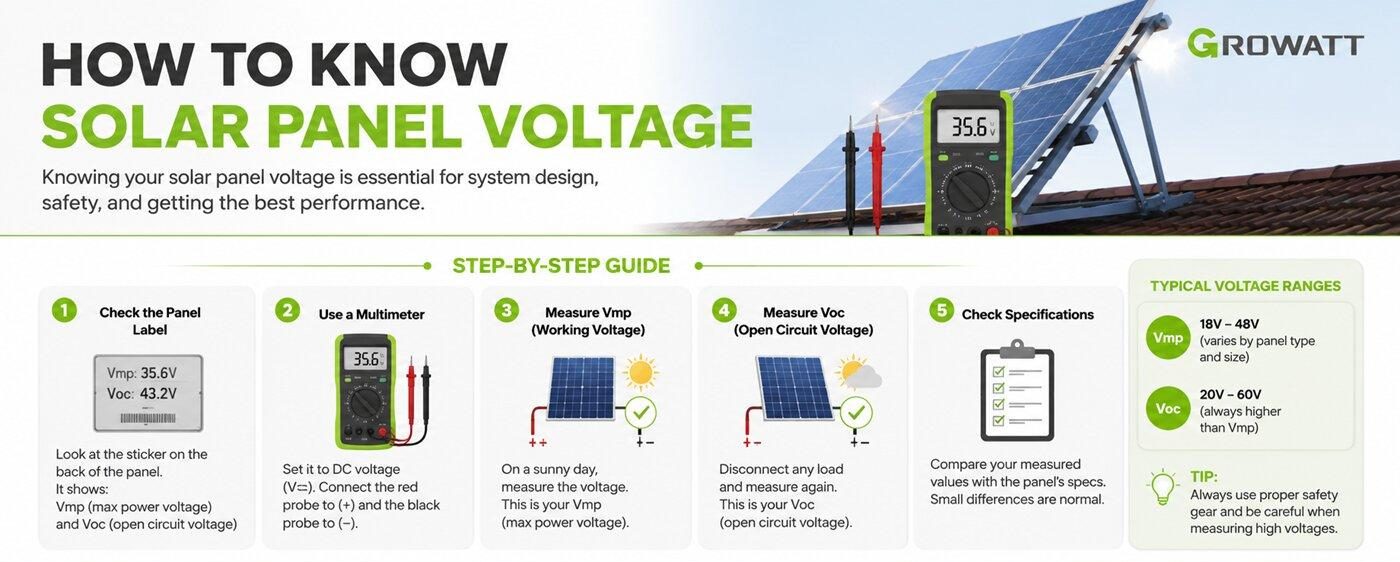 How to know solar panel voltage